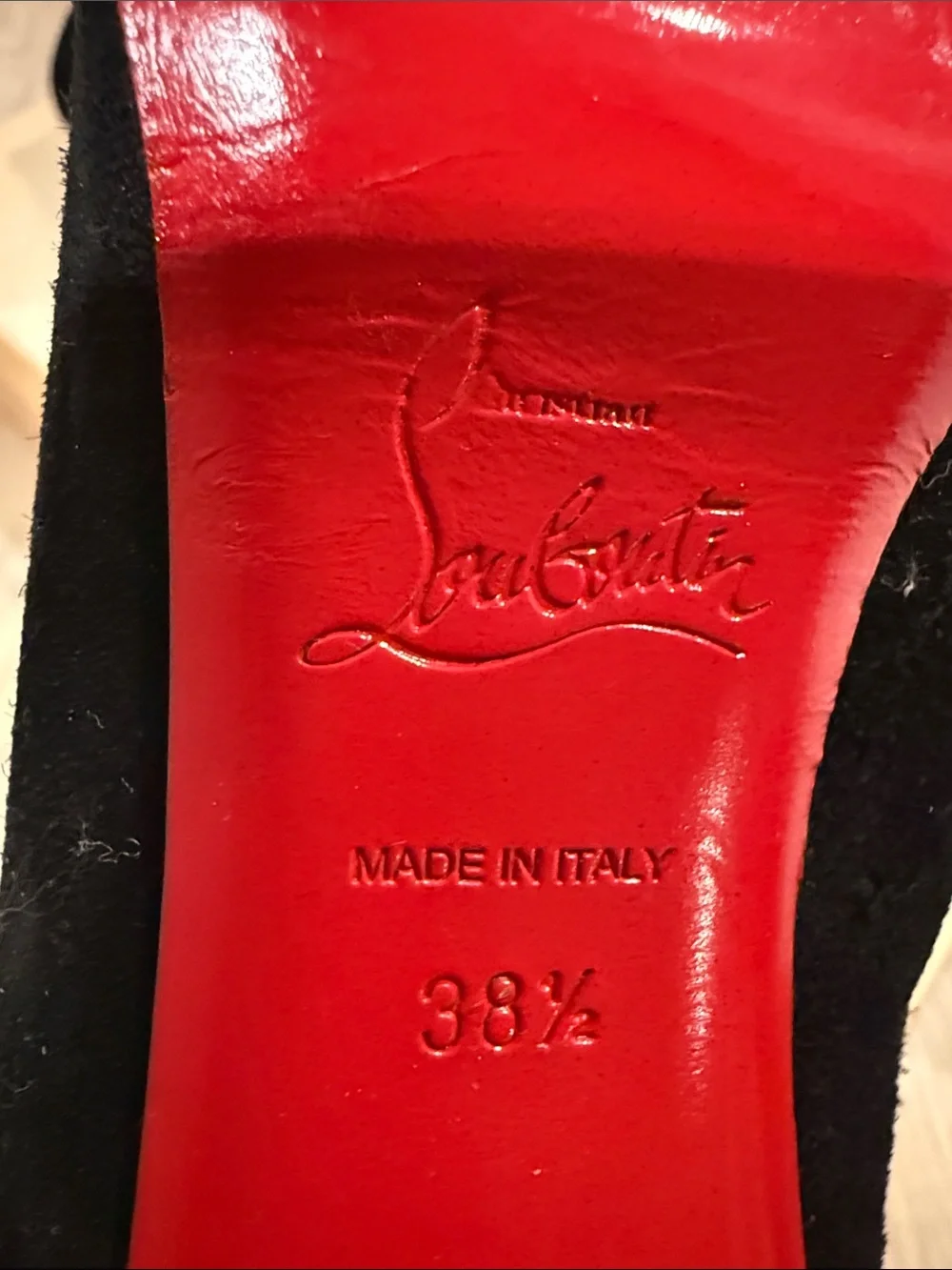 Christian Louboutin Black Suede Over-the-Knee Stiletto Boots with Red Soles